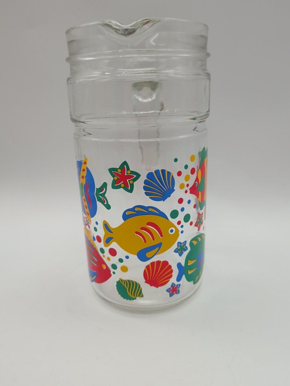 Vtg Libbey Tropical Fish Pitcher By Avir Ice Tea Lemonade Dummer